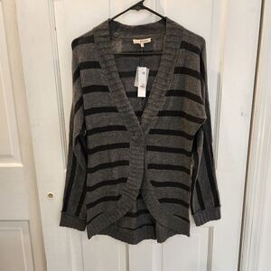 LAmade Striped Hook-and-Eye Cardigan